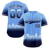 Custom Light Blue Tampa City Silhouette Authentic Baseball Jersey