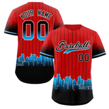 Custom Red Miami City Silhouette Authentic Baseball Jersey
