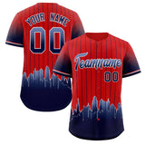 Custom Red Boston City Silhouette Authentic Baseball Jersey
