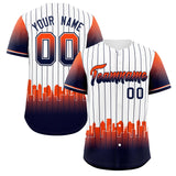 Custom White Detroit City Silhouette Authentic Baseball Jersey