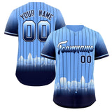 Custom Light Blue Tampa City Silhouette Authentic Baseball Jersey