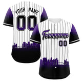 Custom White Denver City Silhouette Authentic Baseball Jersey