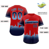 Custom Red Washington City Silhouette Authentic Baseball Jersey