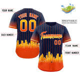 Custom Navy Houston City Silhouette Authentic Baseball Jersey