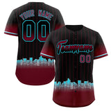 Custom Black Phoenix City Silhouette Authentic Baseball Jersey