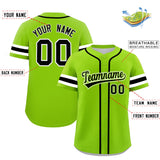 Custom Neon Green Black Classic Style Authentic Baseball Jersey