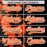 Custom Black Orange Split Personalized Graffiti Raglan Sleeve Authentic Baseball Jersey