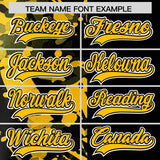 Custom Black Yellow Split Personalized Graffiti Raglan Sleeve Authentic Baseball Jersey