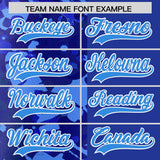 Custom Royal Blue Split Personalized Graffiti Raglan Sleeve Authentic Baseball Jersey