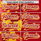 Custom Red Yellow Split Personalized Graffiti Raglan Sleeve Authentic Baseball Jersey