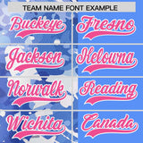 Custom Blue White Split Personalized Graffiti Raglan Sleeve Authentic Baseball Jersey