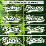 Custom Green Neon Green Split Personalized Graffiti Raglan Sleeve Authentic Baseball Jersey