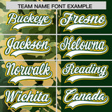 Custom Green Khaki Split Personalized Graffiti Raglan Sleeve Authentic Baseball Jersey