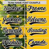 Custom Yellow Green Split Personalized Graffiti Raglan Sleeve Authentic Baseball Jersey