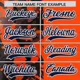 Custom Orange Black Split Personalized Graffiti Raglan Sleeve Authentic Baseball Jersey