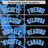 Custom Black Blue Split Personalized Graffiti Raglan Sleeve Authentic Baseball Jersey