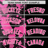 Custom Black Pink Split Personalized Graffiti Raglan Sleeve Authentic Baseball Jersey