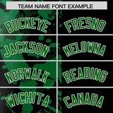 Custom Black Green Split Personalized Graffiti Raglan Sleeve Authentic Baseball Jersey