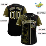 Custom Black Olive Split Personalized Graffiti Raglan Sleeve Authentic Baseball Jersey