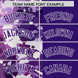 Custom Purple White Split Personalized Graffiti Raglan Sleeve Authentic Baseball Jersey