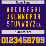 Custom Purple Yellow Split Personalized Graffiti Raglan Sleeve Authentic Baseball Jersey
