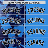 Custom Blue Navy Split Personalized Graffiti Raglan Sleeve Authentic Baseball Jersey