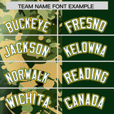 Custom Green Khaki Split Personalized Graffiti Raglan Sleeve Authentic Baseball Jersey