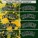 Custom Green Yellow Split Personalized Graffiti Raglan Sleeve Authentic Baseball Jersey
