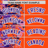 Custom Orange Purple Split Personalized Graffiti Raglan Sleeve Authentic Baseball Jersey