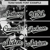 Custom Black White Split Personalized Graffiti Raglan Sleeve Authentic Baseball Jersey