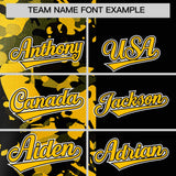 Custom Black Yellow Split Personalized Graffiti Raglan Sleeve Authentic Baseball Jersey