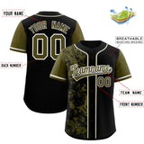 Custom Black Olive Split Personalized Graffiti Raglan Sleeve Authentic Baseball Jersey
