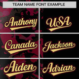 Custom Black Crimson Split Personalized Graffiti Raglan Sleeve Authentic Baseball Jersey