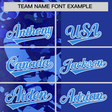 Custom Royal Blue Split Personalized Graffiti Raglan Sleeve Authentic Baseball Jersey