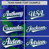 Custom Royal Green Split Personalized Graffiti Raglan Sleeve Authentic Baseball Jersey