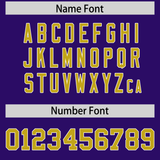 Custom Purple Old Gold Split Personalized Graffiti Raglan Sleeve Authentic Baseball Jersey
