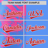 Custom Blue Pink Split Personalized Graffiti Raglan Sleeve Authentic Baseball Jersey