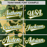 Custom Green Khaki Split Personalized Graffiti Raglan Sleeve Authentic Baseball Jersey
