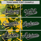 Custom Green Yellow Split Personalized Graffiti Raglan Sleeve Authentic Baseball Jersey