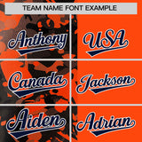 Custom Orange Black Split Personalized Graffiti Raglan Sleeve Authentic Baseball Jersey