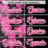 Custom Black Pink Split Personalized Graffiti Raglan Sleeve Authentic Baseball Jersey