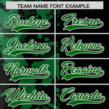 Custom Black Green Split Personalized Graffiti Raglan Sleeve Authentic Baseball Jersey