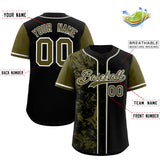 Custom Black Olive Split Personalized Graffiti Raglan Sleeve Authentic Baseball Jersey