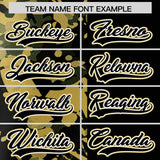 Custom Black Old Gold Split Personalized Graffiti Raglan Sleeve Authentic Baseball Jersey