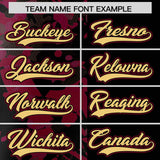 Custom Black Crimson Split Personalized Graffiti Raglan Sleeve Authentic Baseball Jersey