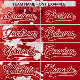 Custom Red White Split Personalized Graffiti Raglan Sleeve Authentic Baseball Jersey