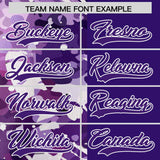 Custom Purple White Split Personalized Graffiti Raglan Sleeve Authentic Baseball Jersey