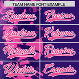 Custom Purple Pink Split Personalized Graffiti Raglan Sleeve Authentic Baseball Jersey