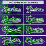 Custom Purple Green Split Personalized Graffiti Raglan Sleeve Authentic Baseball Jersey