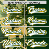 Custom Green Khaki Split Personalized Graffiti Raglan Sleeve Authentic Baseball Jersey
